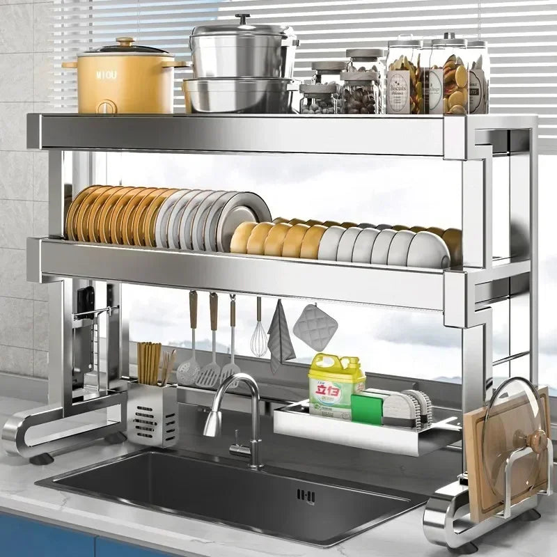 304 Stainless Steel Sink Storage Rack Layers Shelf