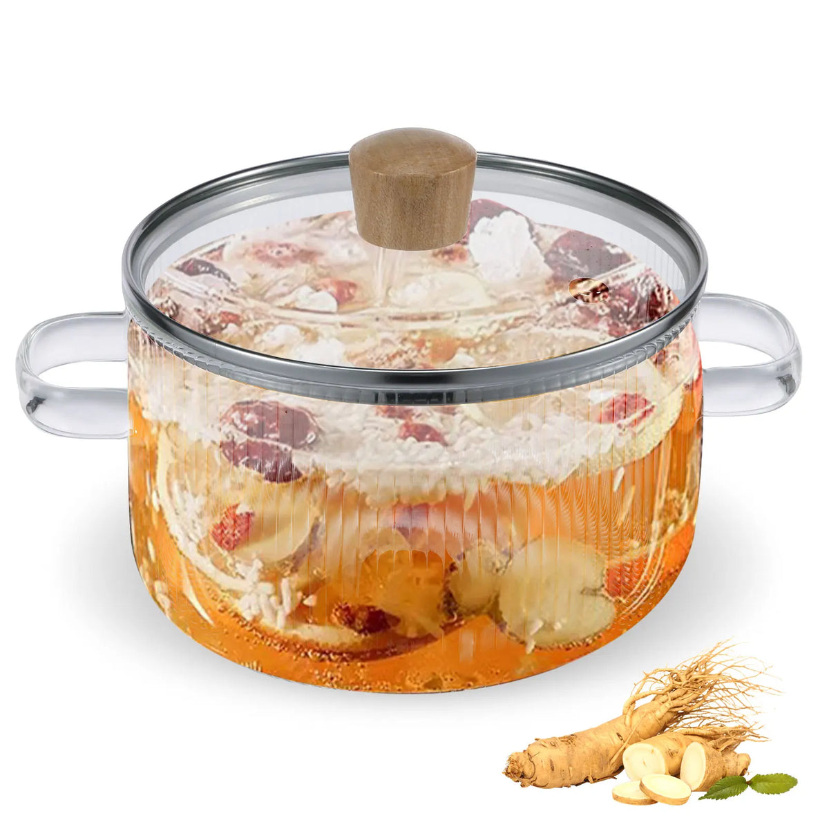 Glass Saucepan Clear Cooking Pot Lid 6l Heat