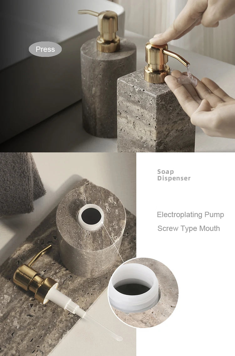 Grigio Travertino Bathroom Sets Vintage Marble Soap Holder