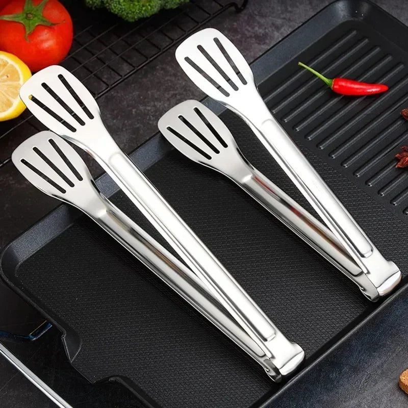 304 Stainless Steel Food Tongs Bbq Non Slip