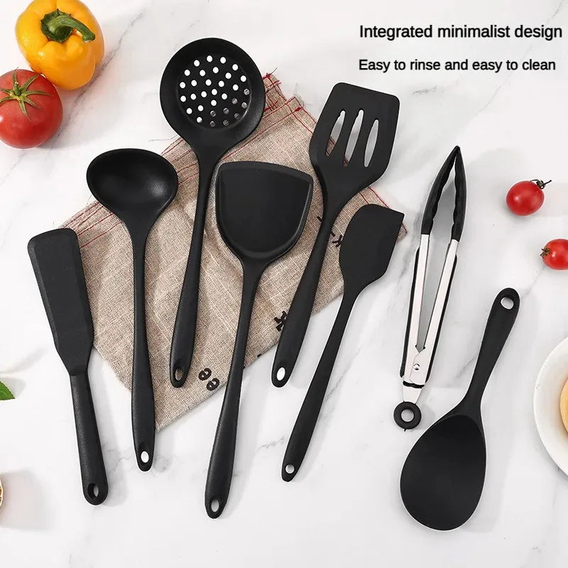 1/10pcs Food-Grade Silicone Heat-Resistant Slotted Spoon