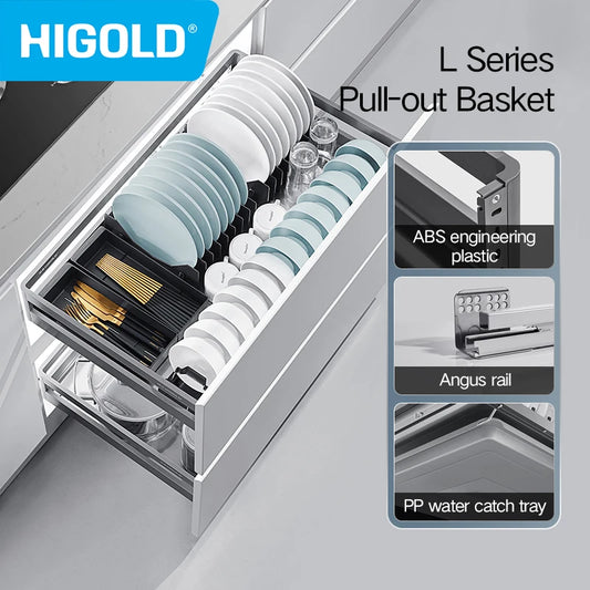 Higold 500mm Cabinet Pull Basket Double Drawer Dish