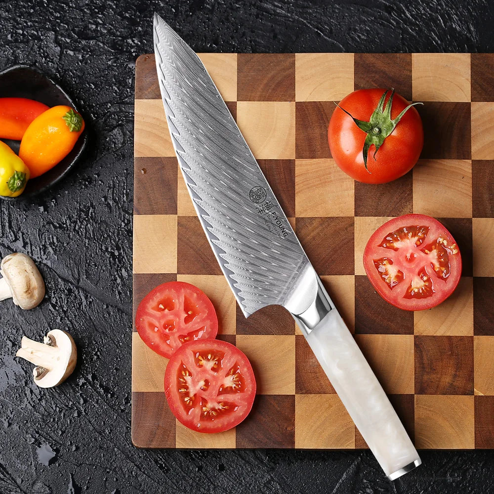 Young Japanese Chef Knife Damascus Steel Professional Knives