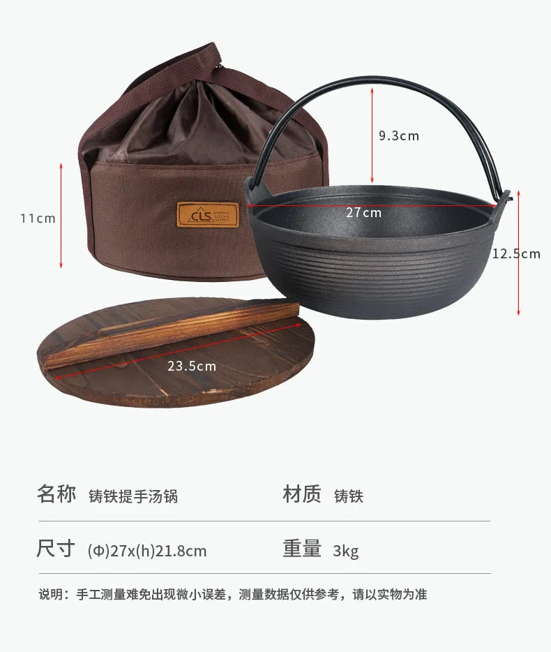 Soup Pot Multi-Functional Outdoor Camping Stew Soup Cast