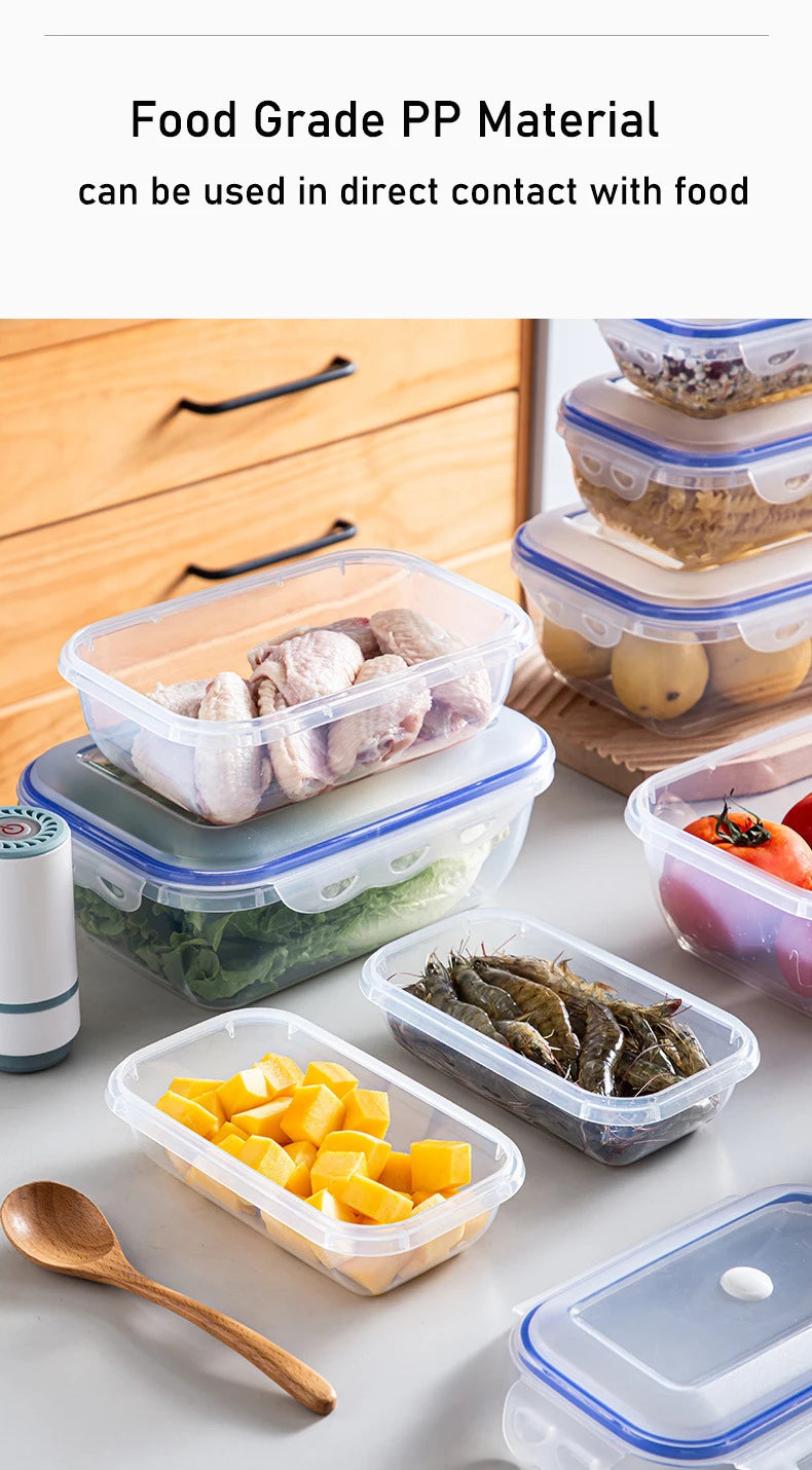 Vacuum Food Storage Box Transparent Storage Container Fridge