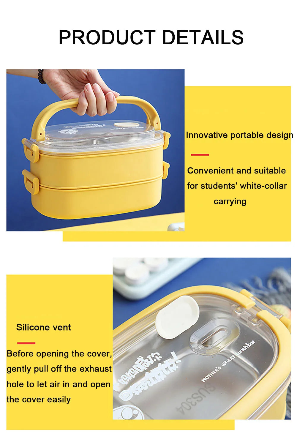Multi-Layer Bento Box Thermal 304 Stainless Steel Lunch