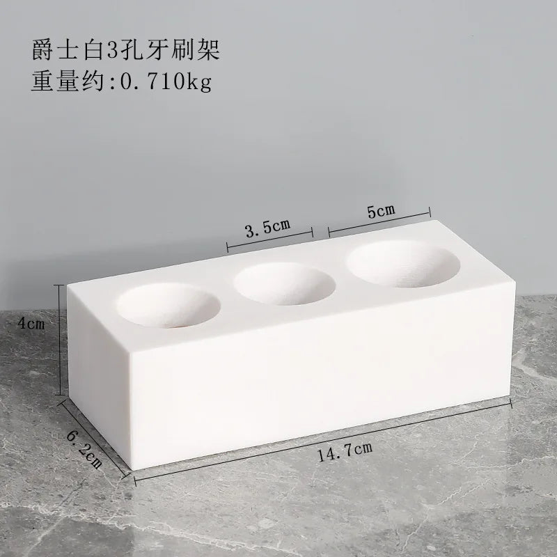 1pc White Natural Marble Bathroom Luxury Soap Dispenser
