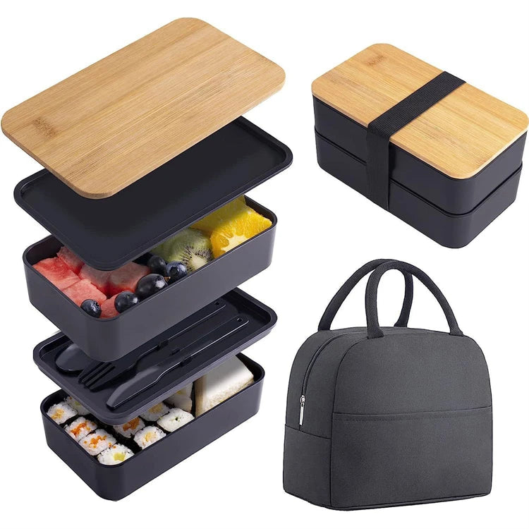 Stackable Bento Box Utensils 1200ml All-In-One Meal Prep