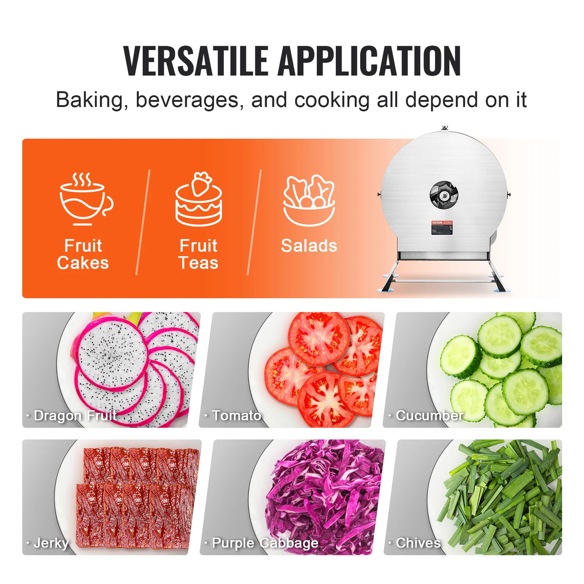 Succebuy Electric Vegetable Slicer 0-12mm Thickness Adjustable