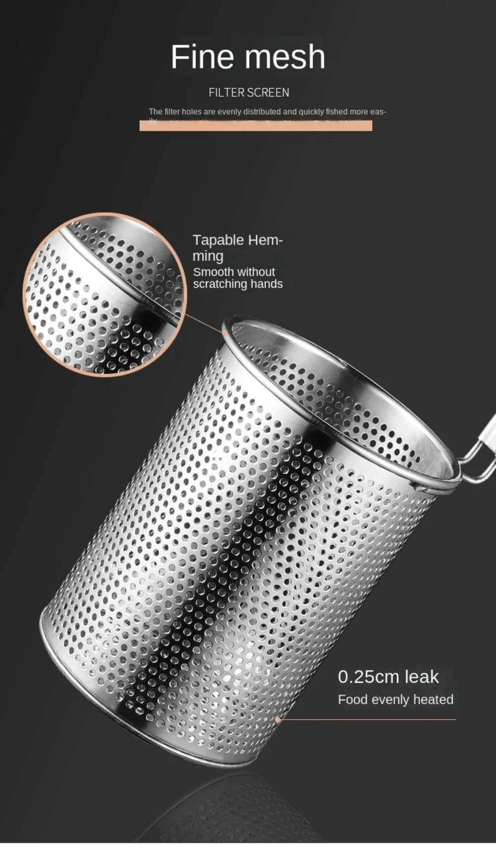 Durable Thickened Stainless Steel Funnel Wooden Handle Pasta