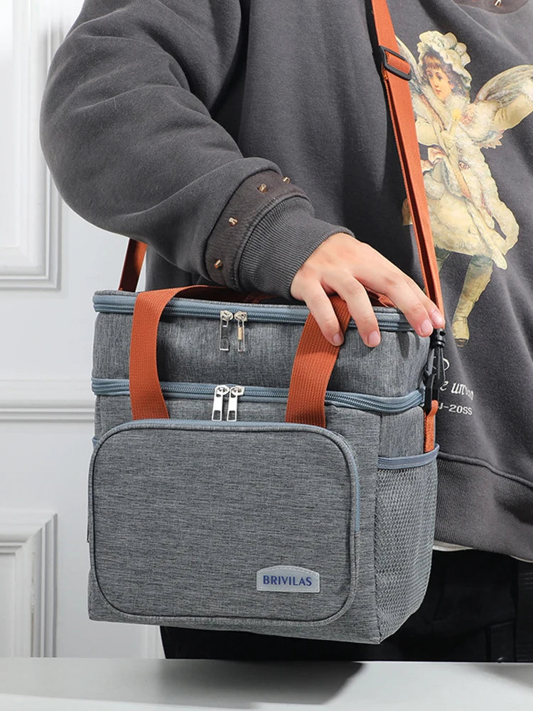 Fashion Crossbody Insulated Lunch Bag Large Capacity Thermal