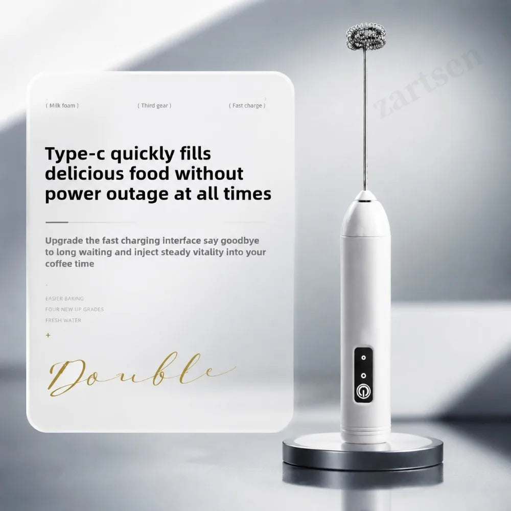 Electric Milk Frother Egg Beater Wireless Type-C Charging