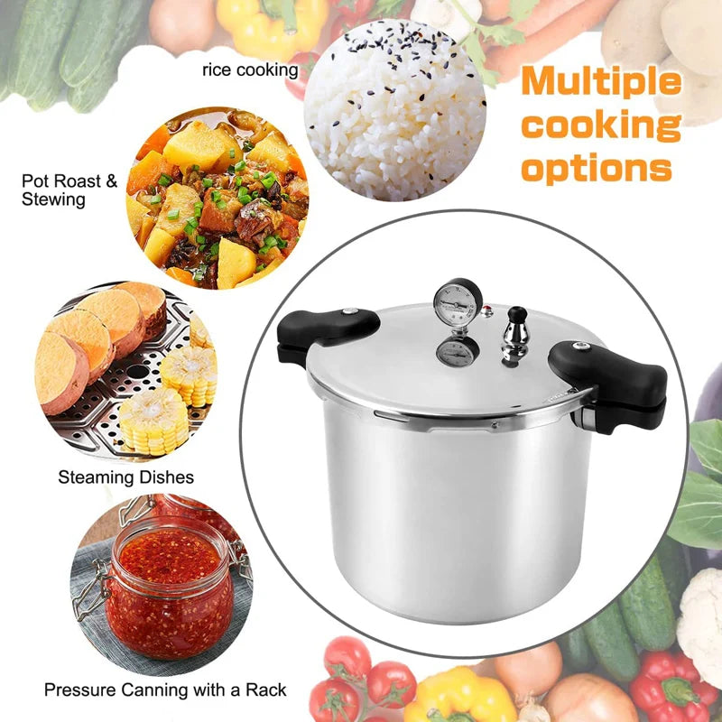 23qt Aluminum Pressure Cooker & Canner 105kpa Induction