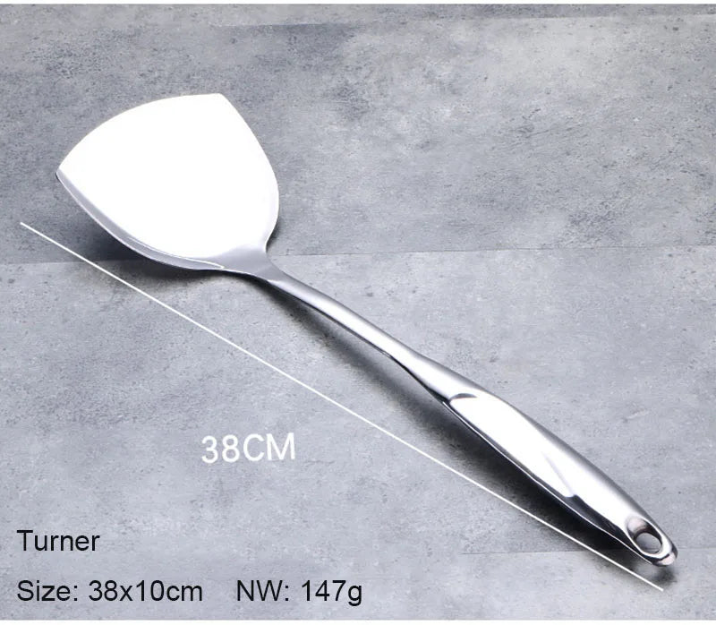 1/6pcs Stainless Steel Cooking Utensils Heat-Resistant Handle -