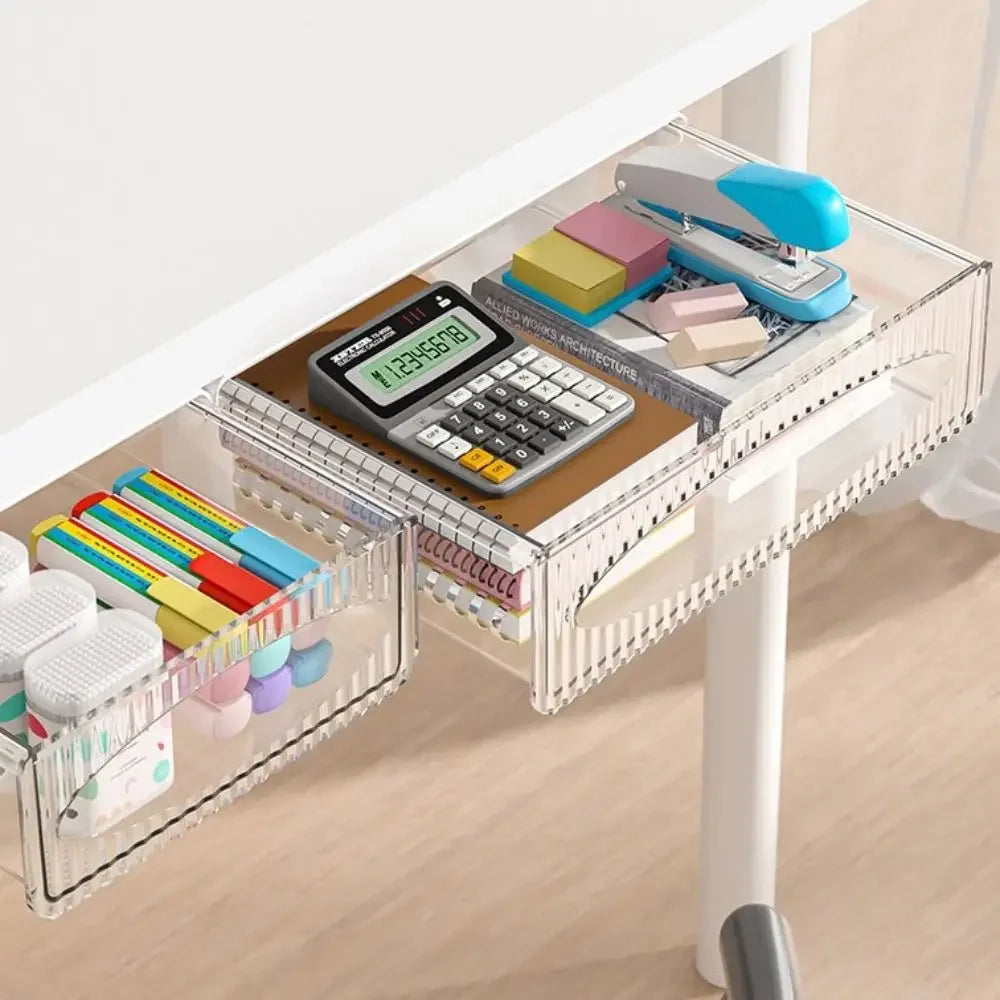 Drawer Storage Box Under Table Hidden Self-Adhesive Drawer