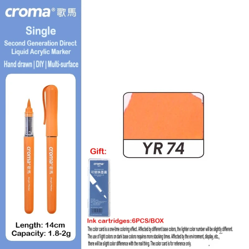 Croma 160/1 Colors Refillable Direct Liquid Acrylic Marker
