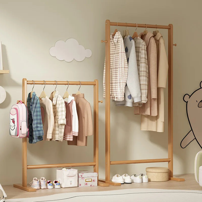Small Bamboo Hat Rack Floor Hanging Clothes Rack