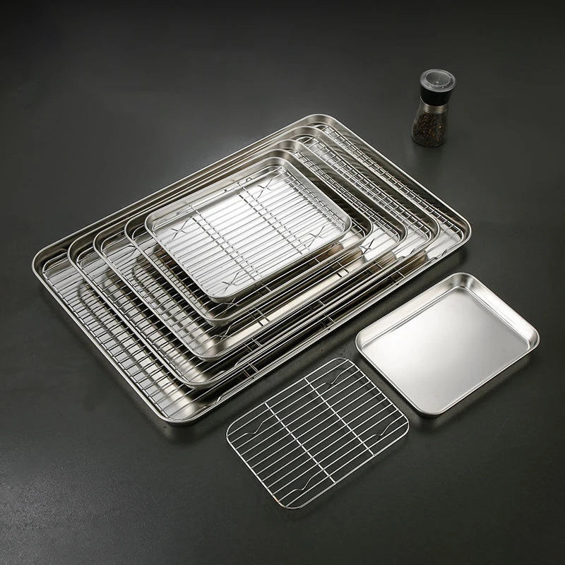 Stainless Steel Baking Tray Removable Cooling Rack Non-Stick