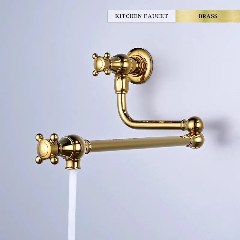 Faucet Brushed Gold Pot Filler Tap Wall Mounted