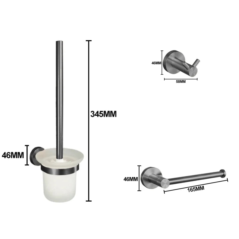 Gray Bathroom Hardware Cup Rack Towel Rack Toilet