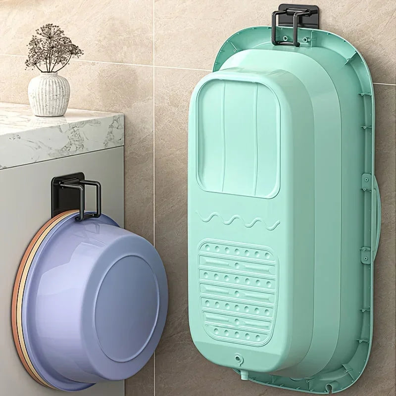 Foldable Storage Hook 1/2pcs Washbasin Rack Rubber Bathtub