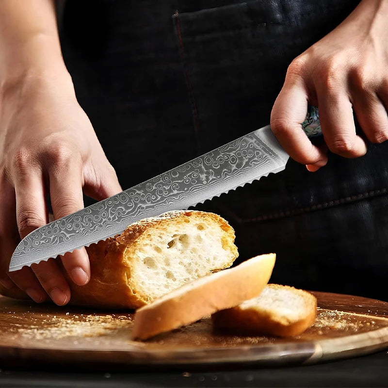 1-7 Chef Knife Super Sharp Japanese Damascus Steel