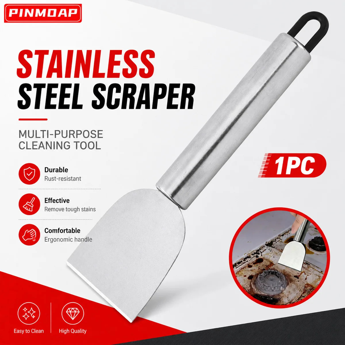 Pinmoap Metal Cleaning Scraper Small Shovel Stainless Steel
