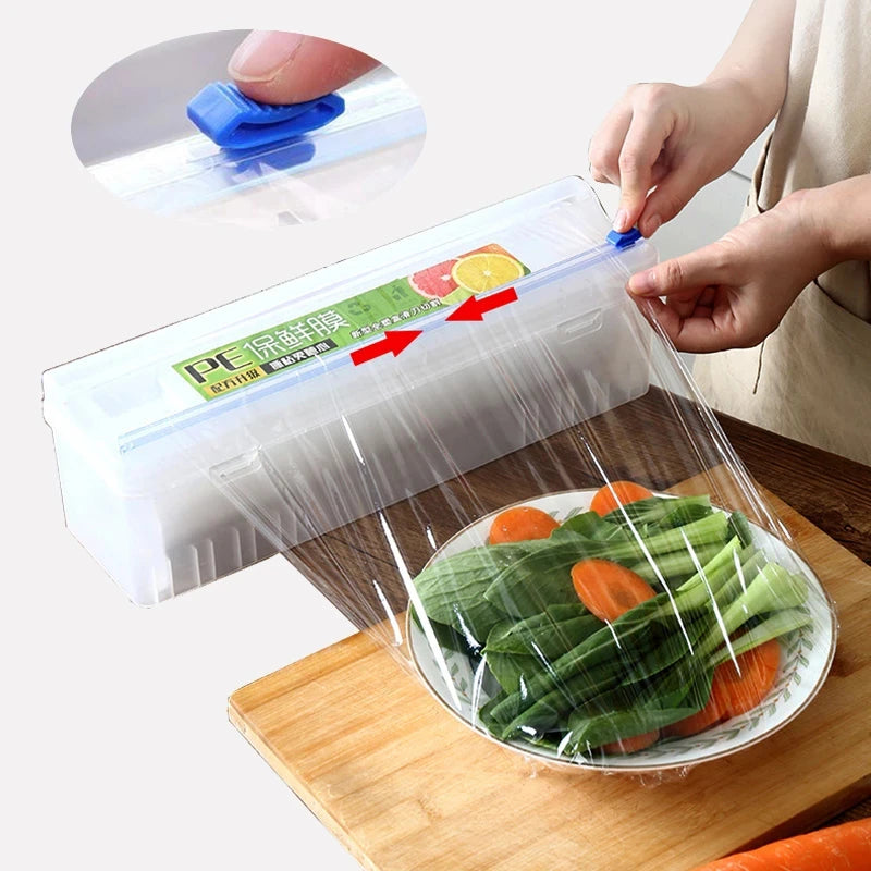 Cling Film Roll Holder Food Pe Wrap Cutter