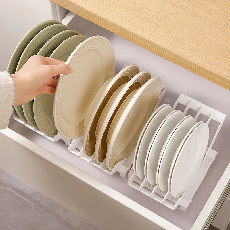 Dish Organizer Rack Upright Draining Cabinet Plate Organizer