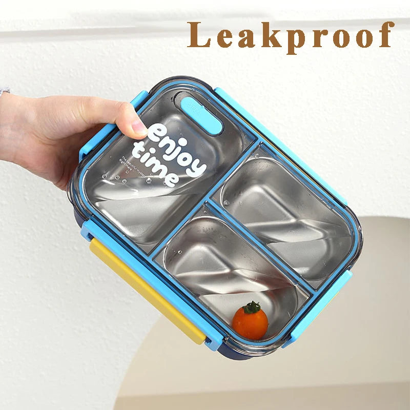 304 Stainless Steel Divided Lunch Box Fork Multi-Compartment