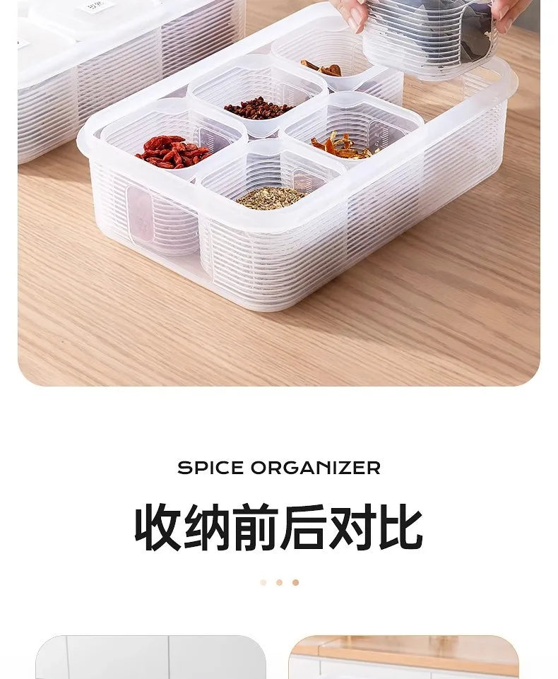 Food Storage Container Grids Vegetable Fruit Fresh-Keeping Box