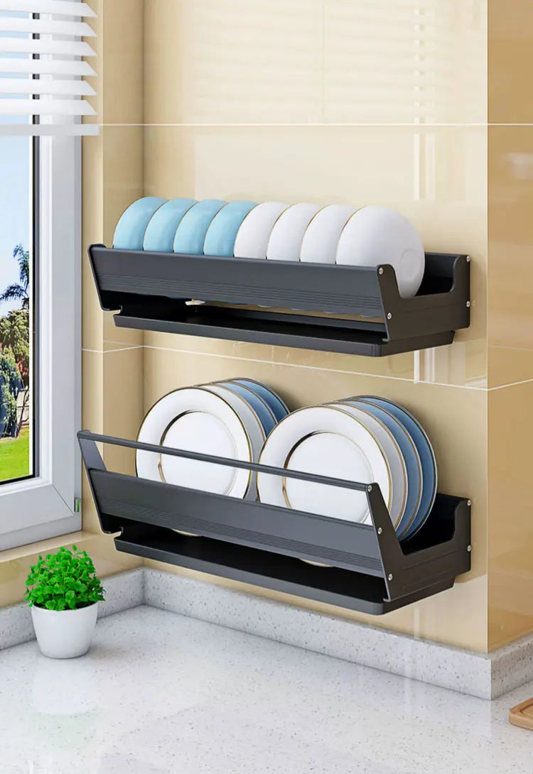 Wall Mounted Dish Drainer Dish Drying Rack Storage