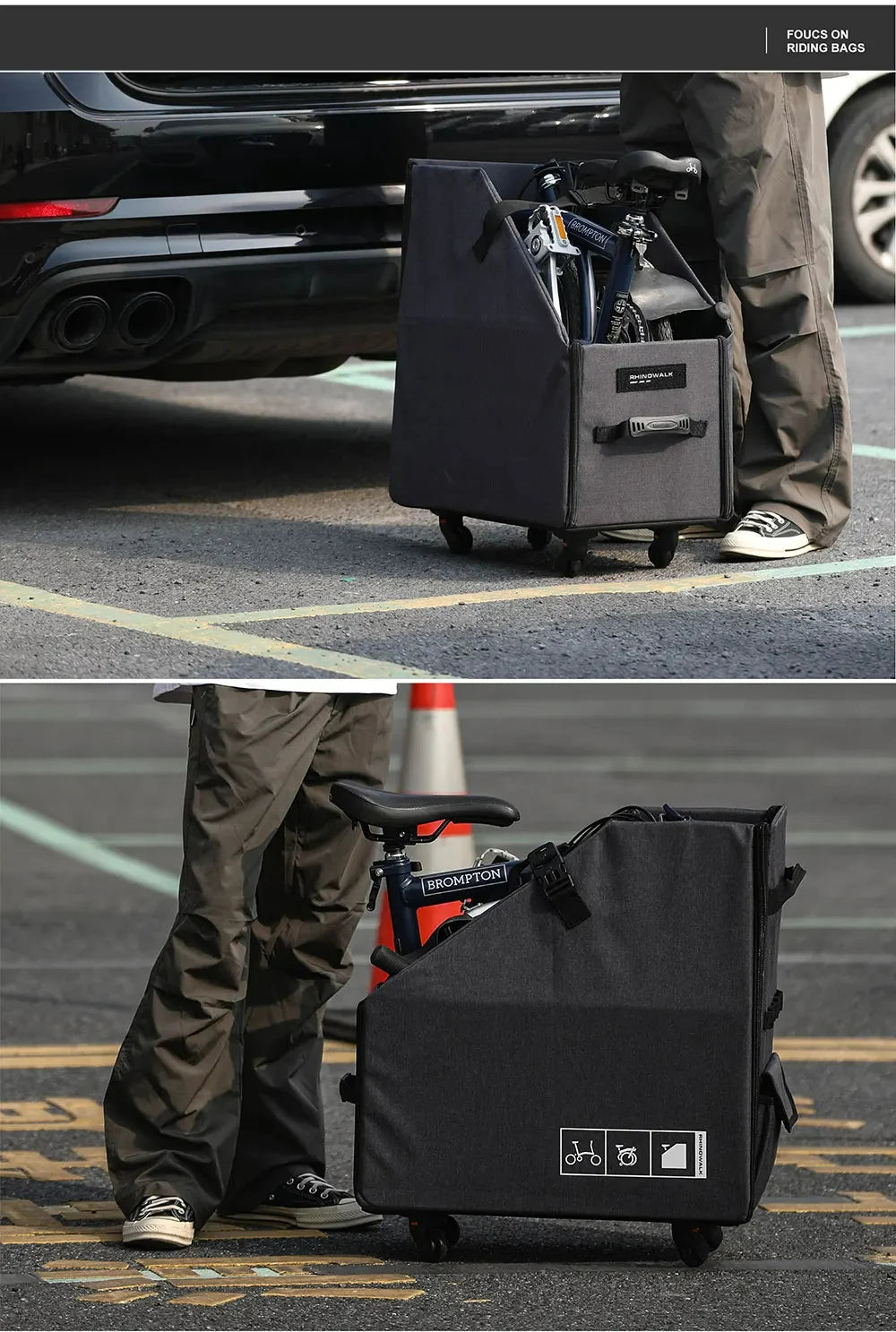 Rhinowalk Folding Bike Storage Box Quick Release Wheel