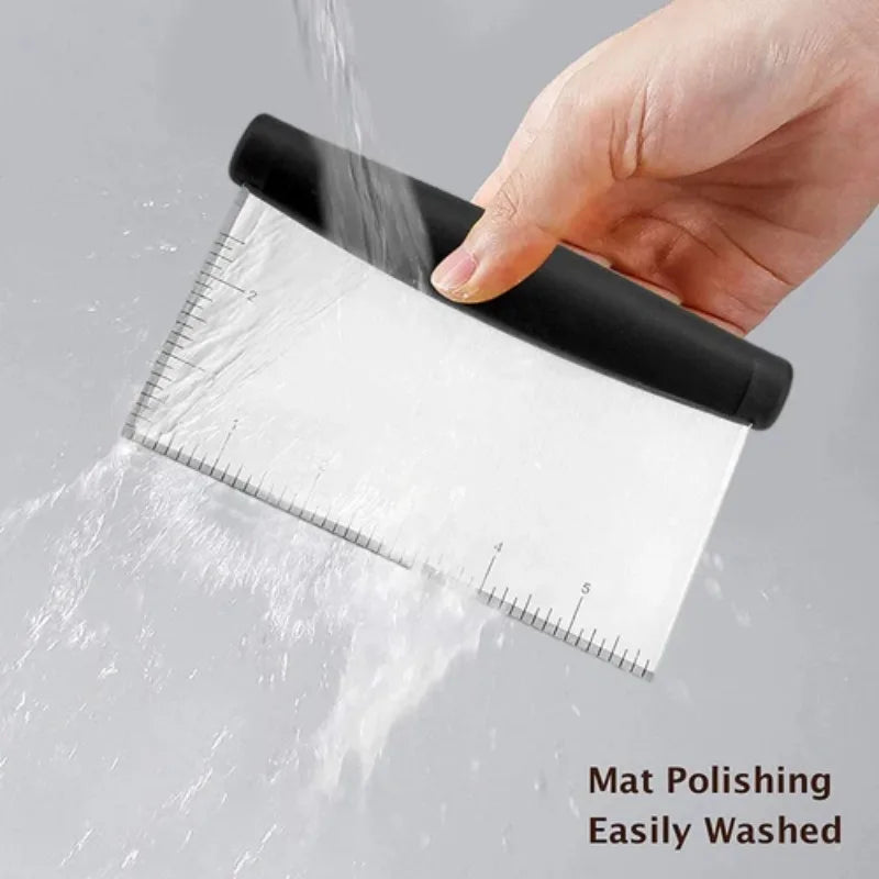 Stainless Steel Dough Scraper Chopper Silicone Handle Versatile