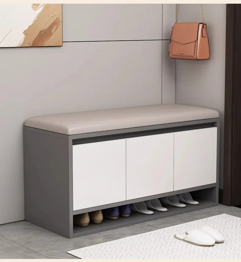 Shoe Storage Bench Cushion Seat Entryway Shoe Cabinet