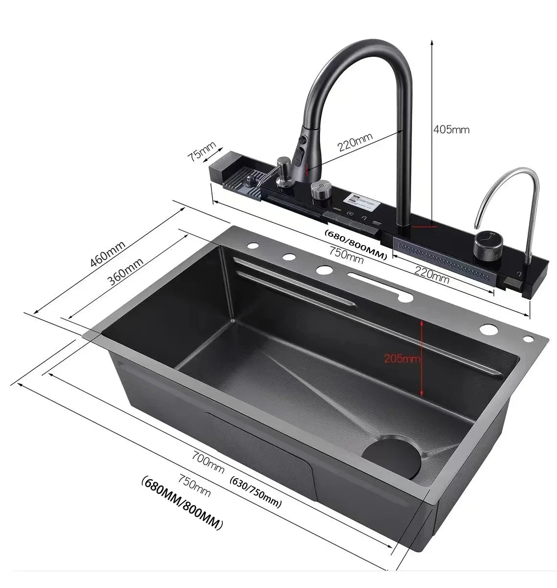 Stainless Steel Sink Trash Can Embossed Wash Basin