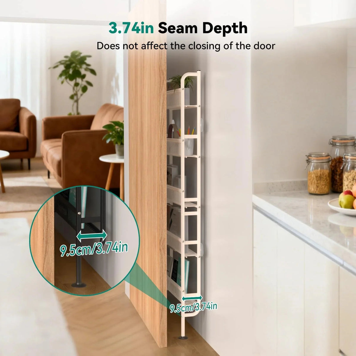 Behind Door Slim Storage Rack Narrow Organizer Shelf