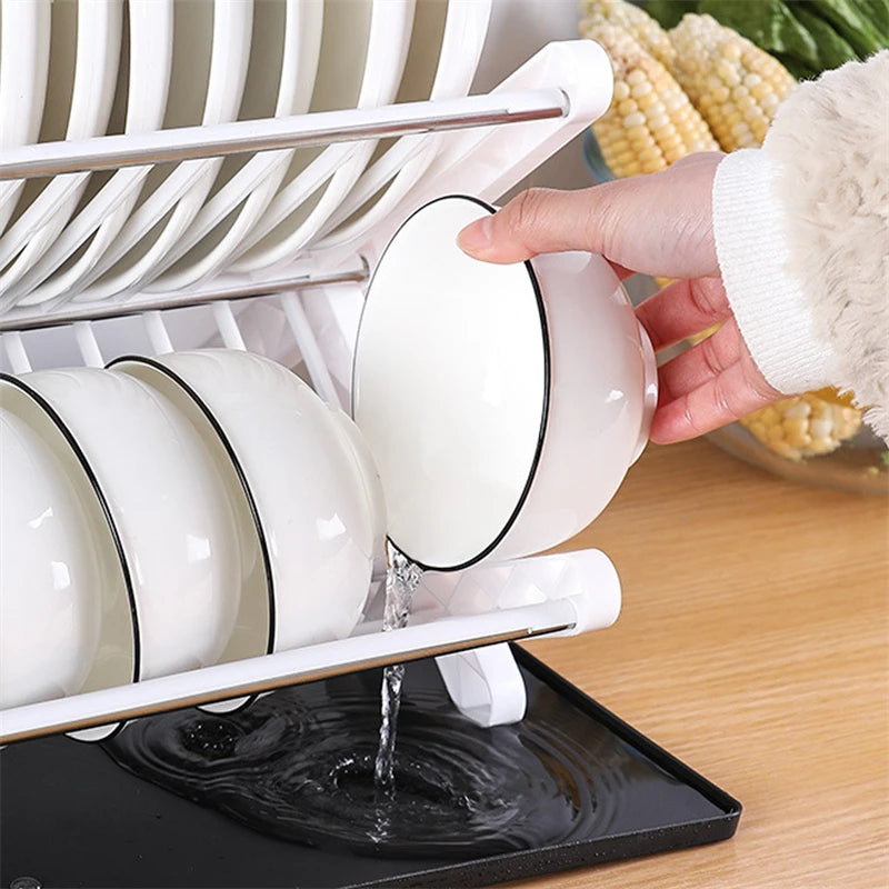 Organizer Dish Drying Rack Plates Shelf Plastic Holder