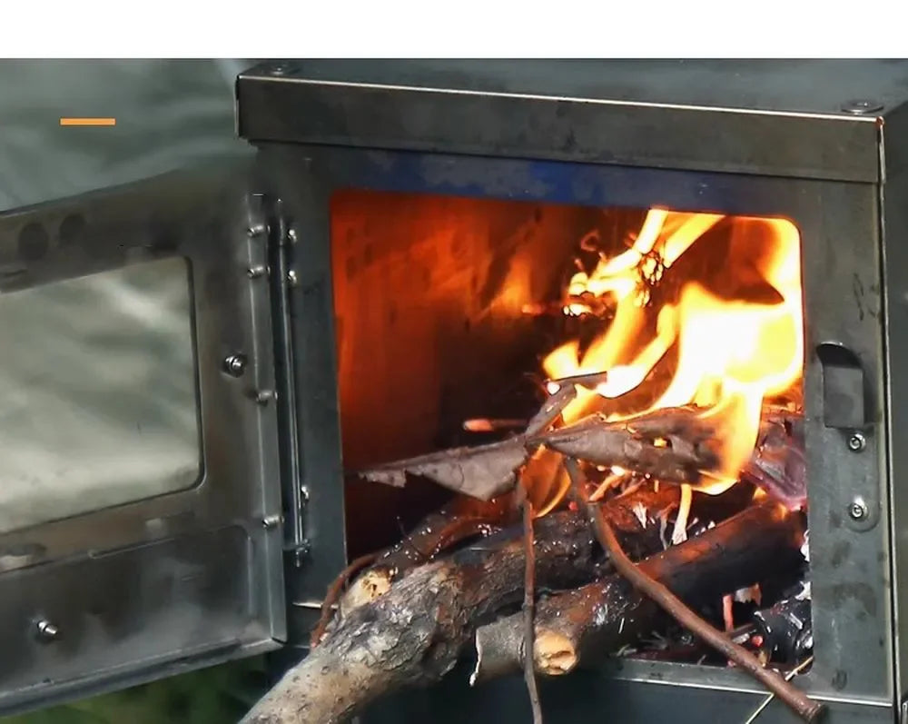 Tryhomy 1mm Titanium Wood Stove Folding Ultralight Camping