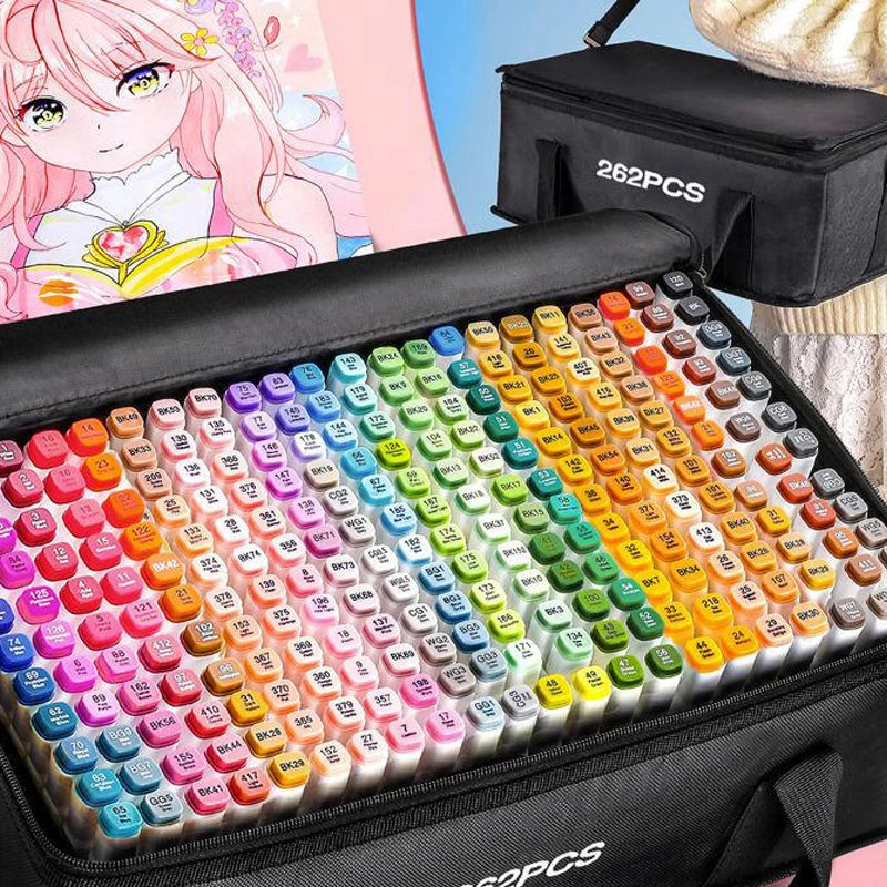 Alcohol Marker Pens - 36/60/80/168 Colors Soft Brush