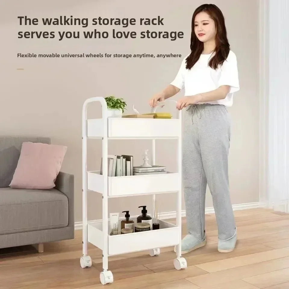 Tier Rolling Storage Cart Wheels Slim Organizer Fruit