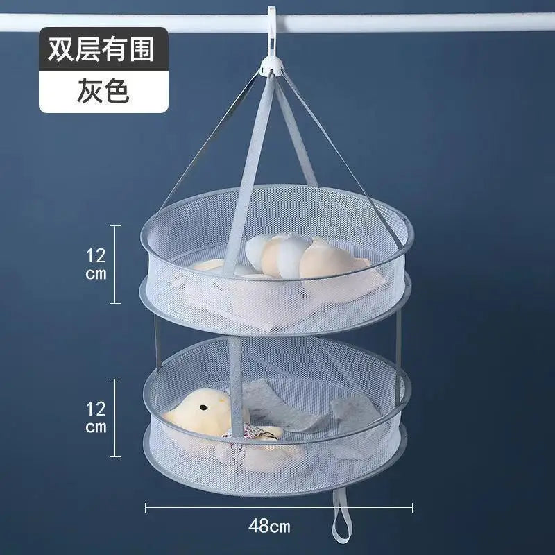 Clothes Drying Basket Hanging Sweater Net Pocket Thickened