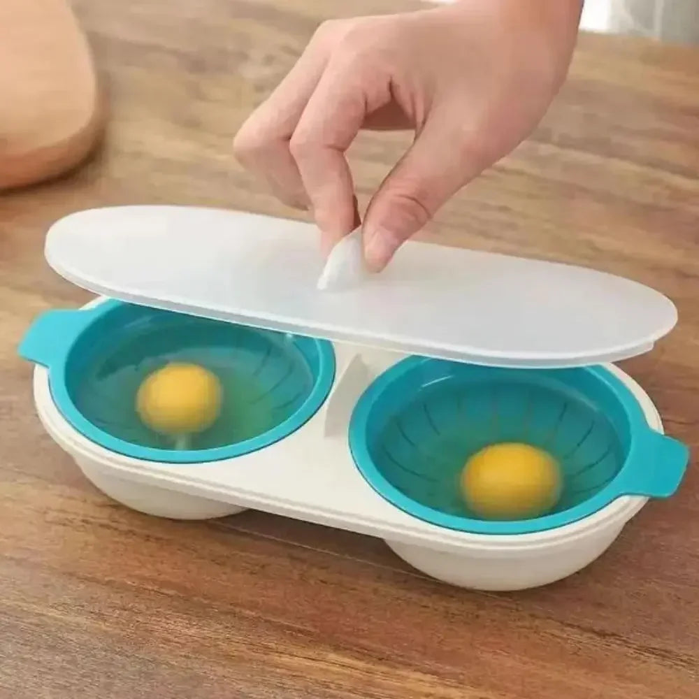 1pc Microwave Eggs Poacher Double-Cup Egg Boiler Spring
