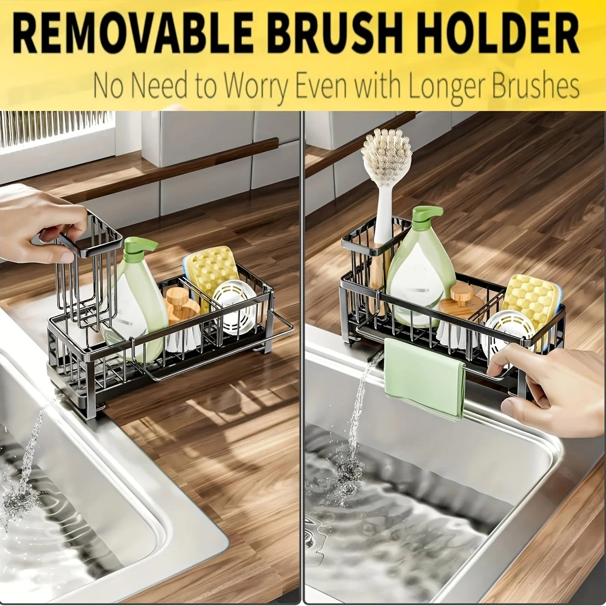 Sponge Holder Sink Auto Draining Sink Organizer Sink