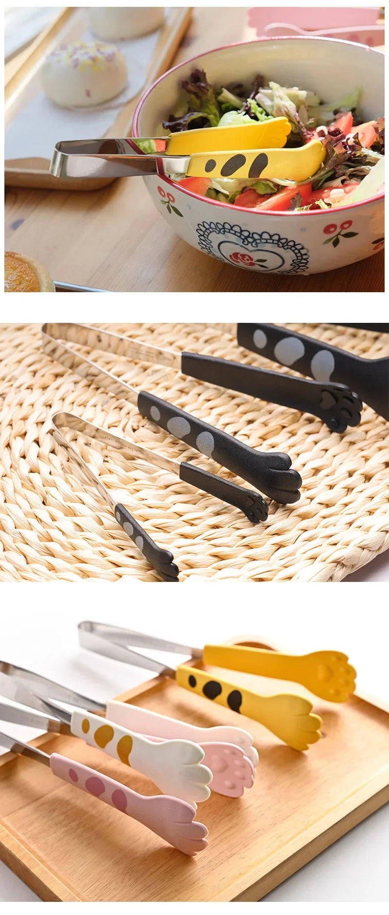 Cat Paw Shape Food Tongs Cute Cartoon Meal