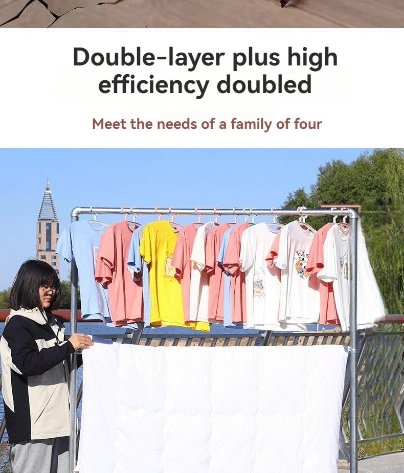 Floor Standing Clothes Rack Bedroom Hanging Clothes Rack