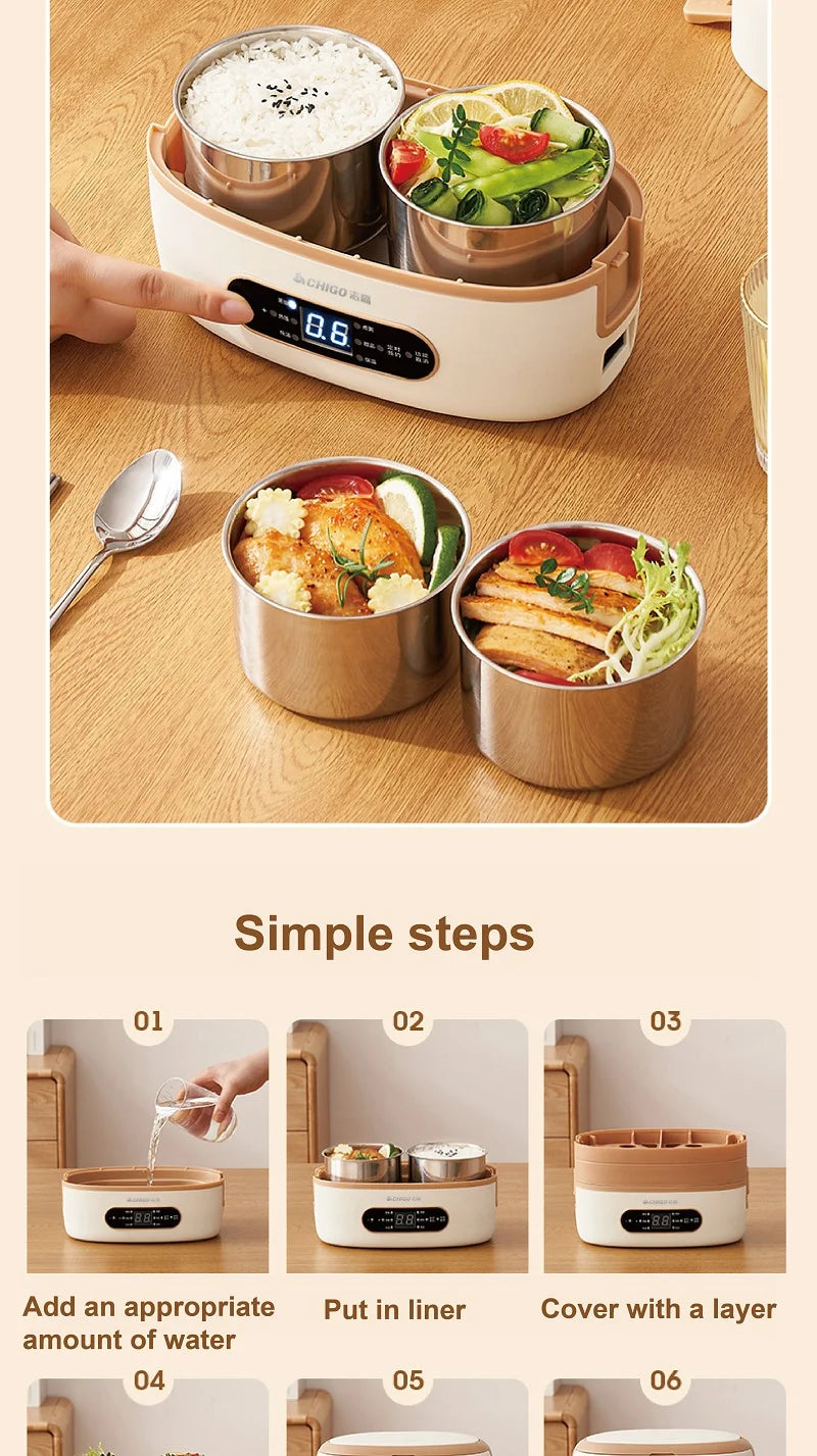 2l Smart Electric Lunch Box Heating Lunch Box