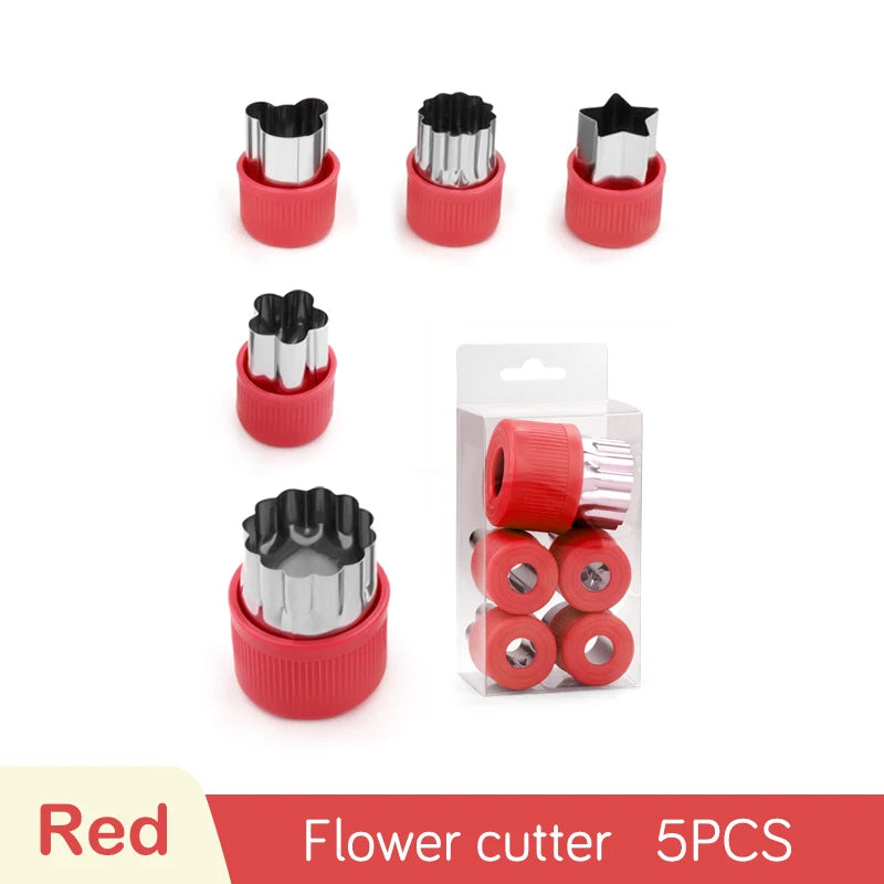 1set Multi-Style Vegetables Cookie Cutter Embossing Mould Cook