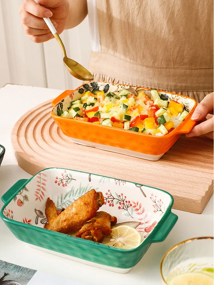 Ywdl Ceramic Baking Dish Roasting Lasagna Pan Rectangular