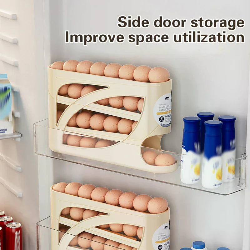 Automatic Rolling Tier Egg Holder Dispenser Refrigerator Egg